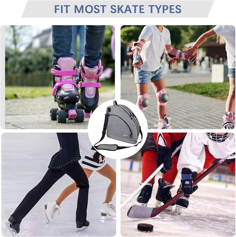 DAFISKY Roller Skate Bag - Ice Skate Bag Fits Inline Skates Quad Skates Rollerblades Figure Skates for Women Men Youth - Image 4